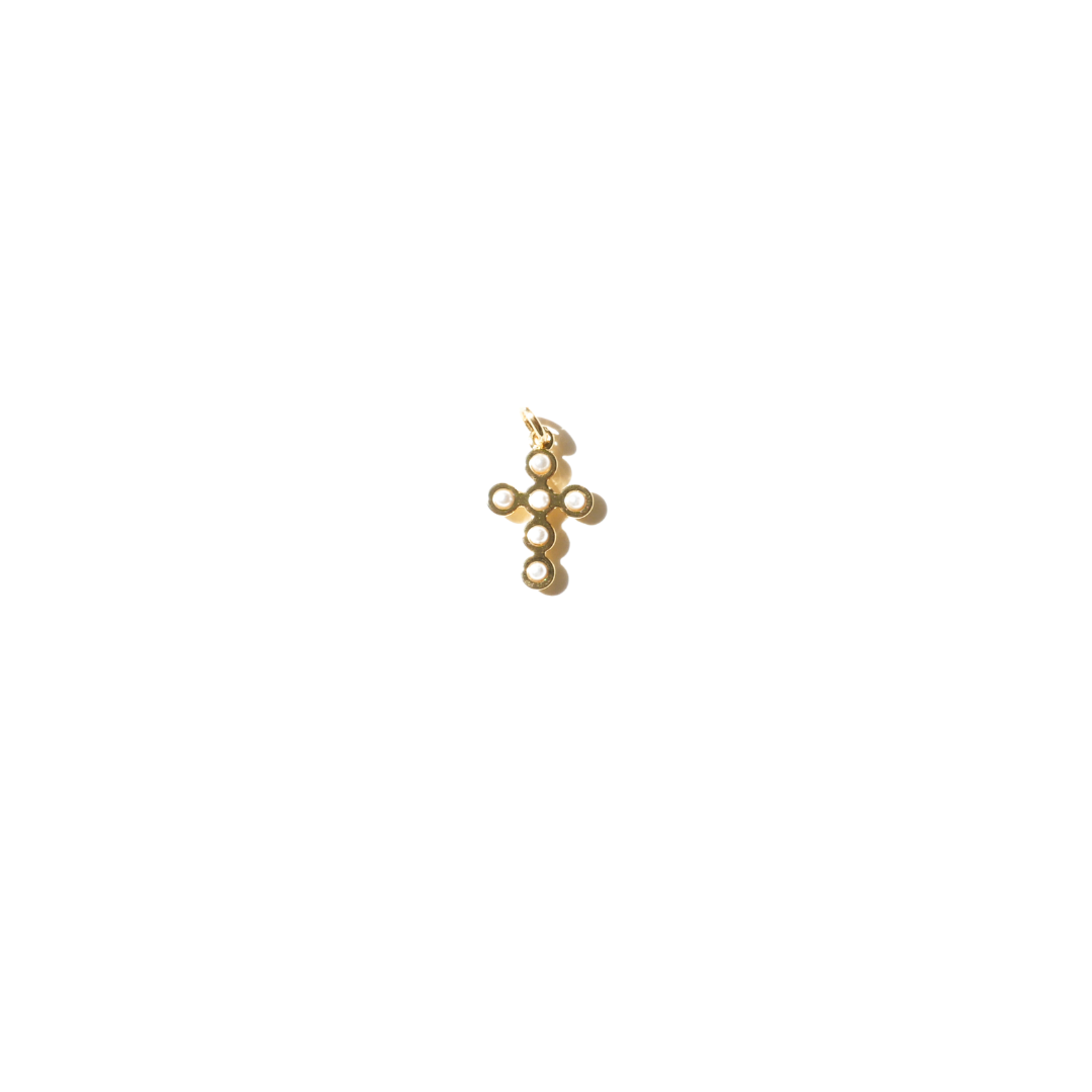 Amara Pearl Cross Mini Charm