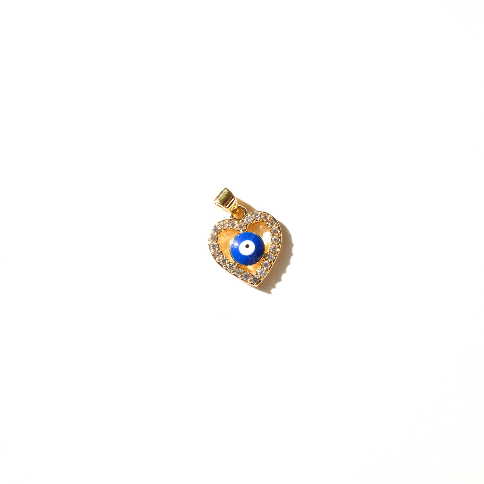 Evil Eye Hollow Heart Mini Charm