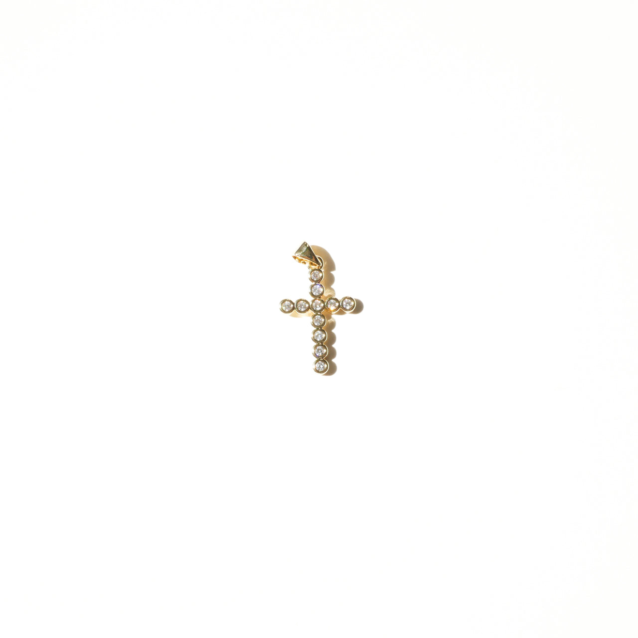 Amara White CZ Cross Charm