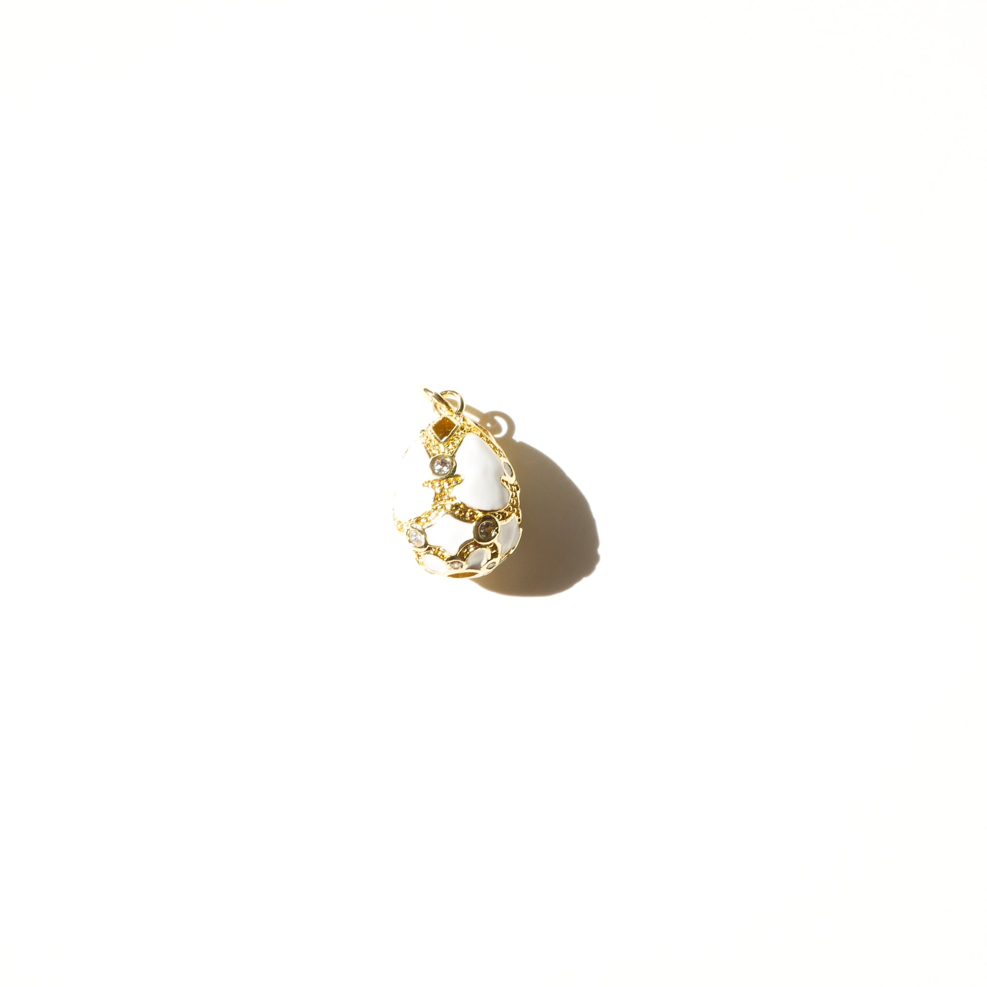 Golden Lattice Egg Charm