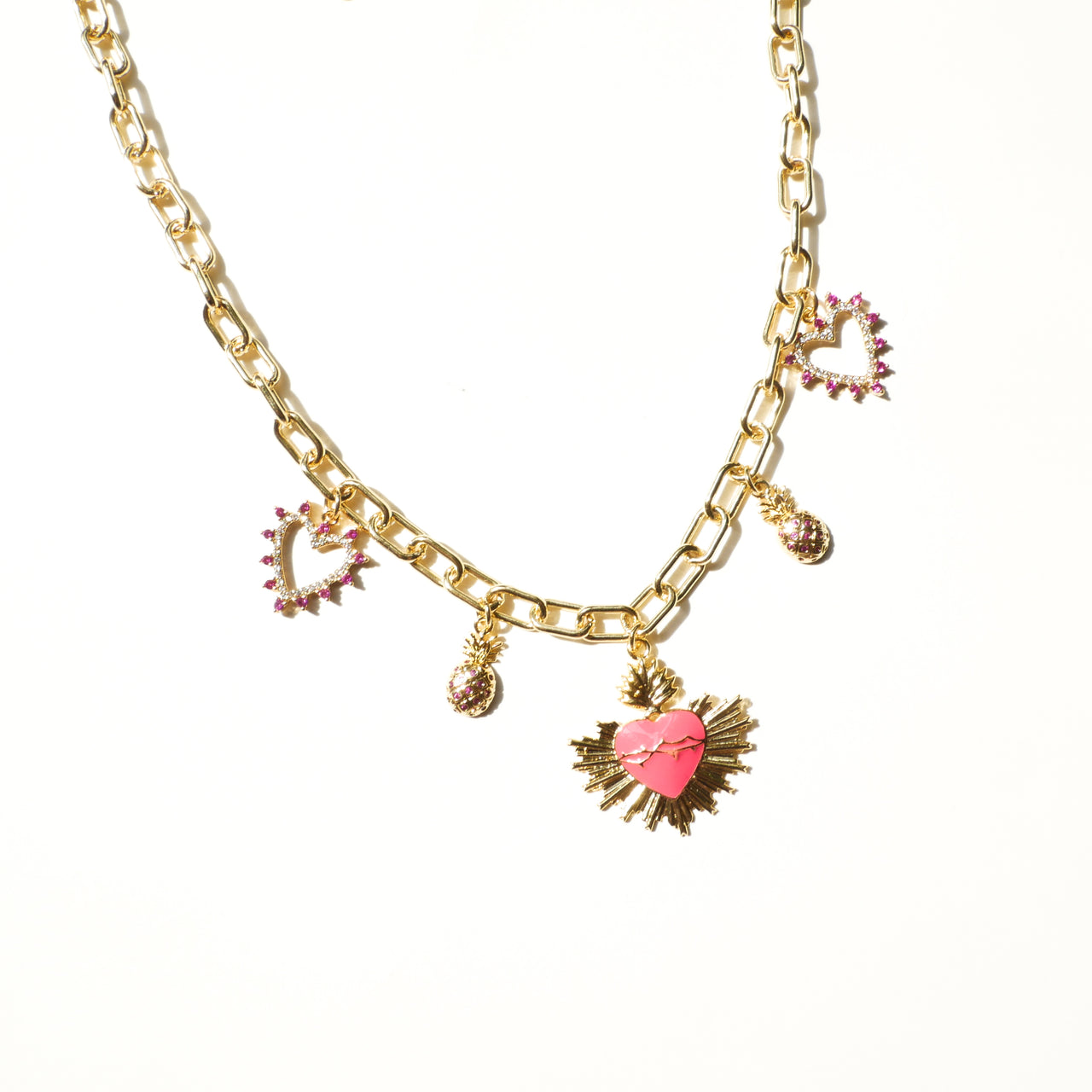 Gloria Heart Charms Necklace