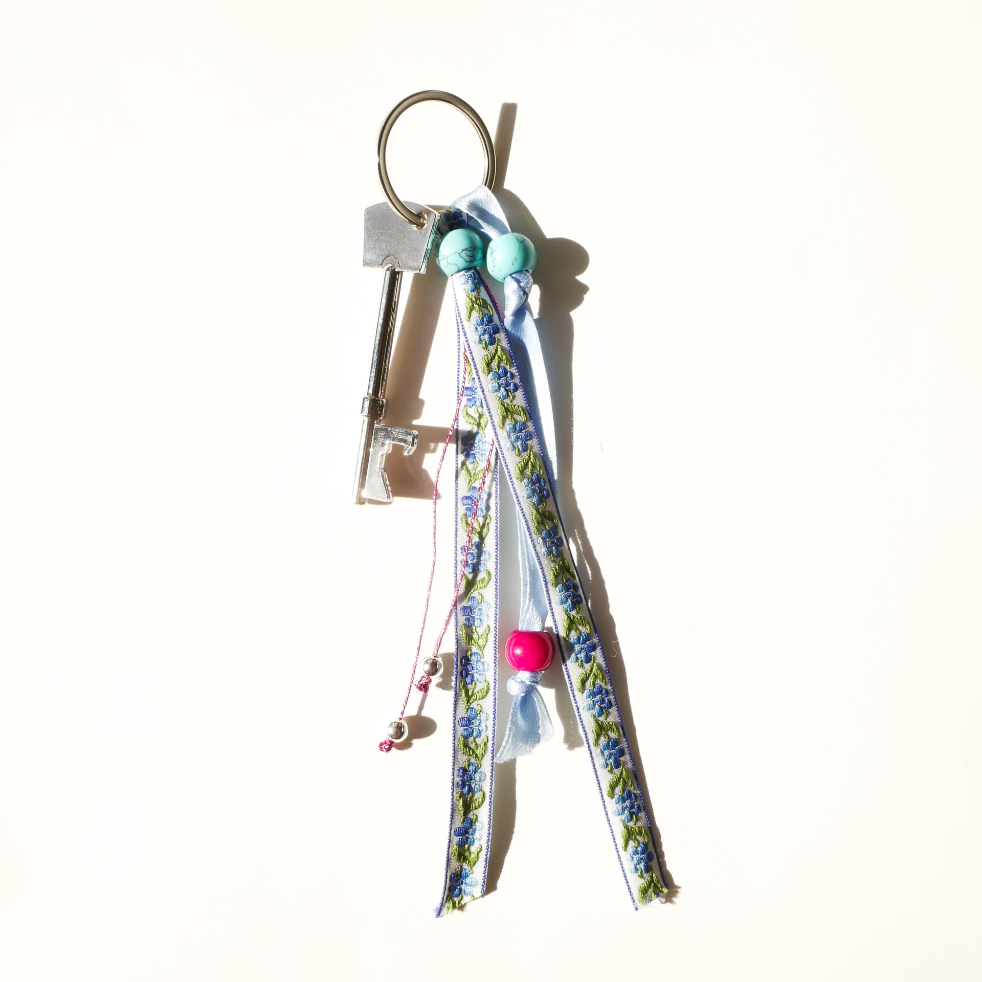 Key to Floral Dreams Keychain Bag Charm