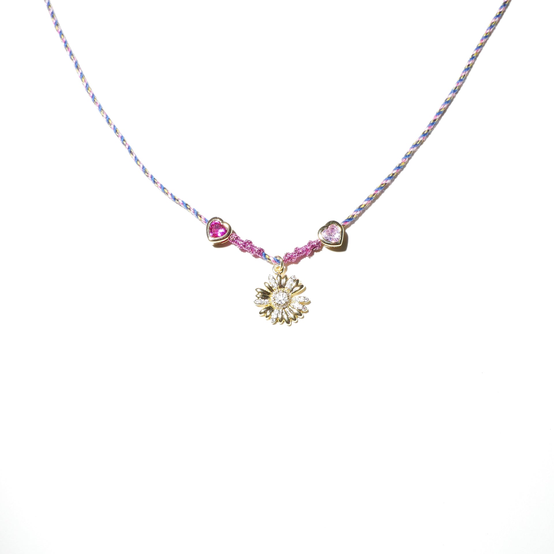 Daisy Heart Hand-braided Thread Necklace