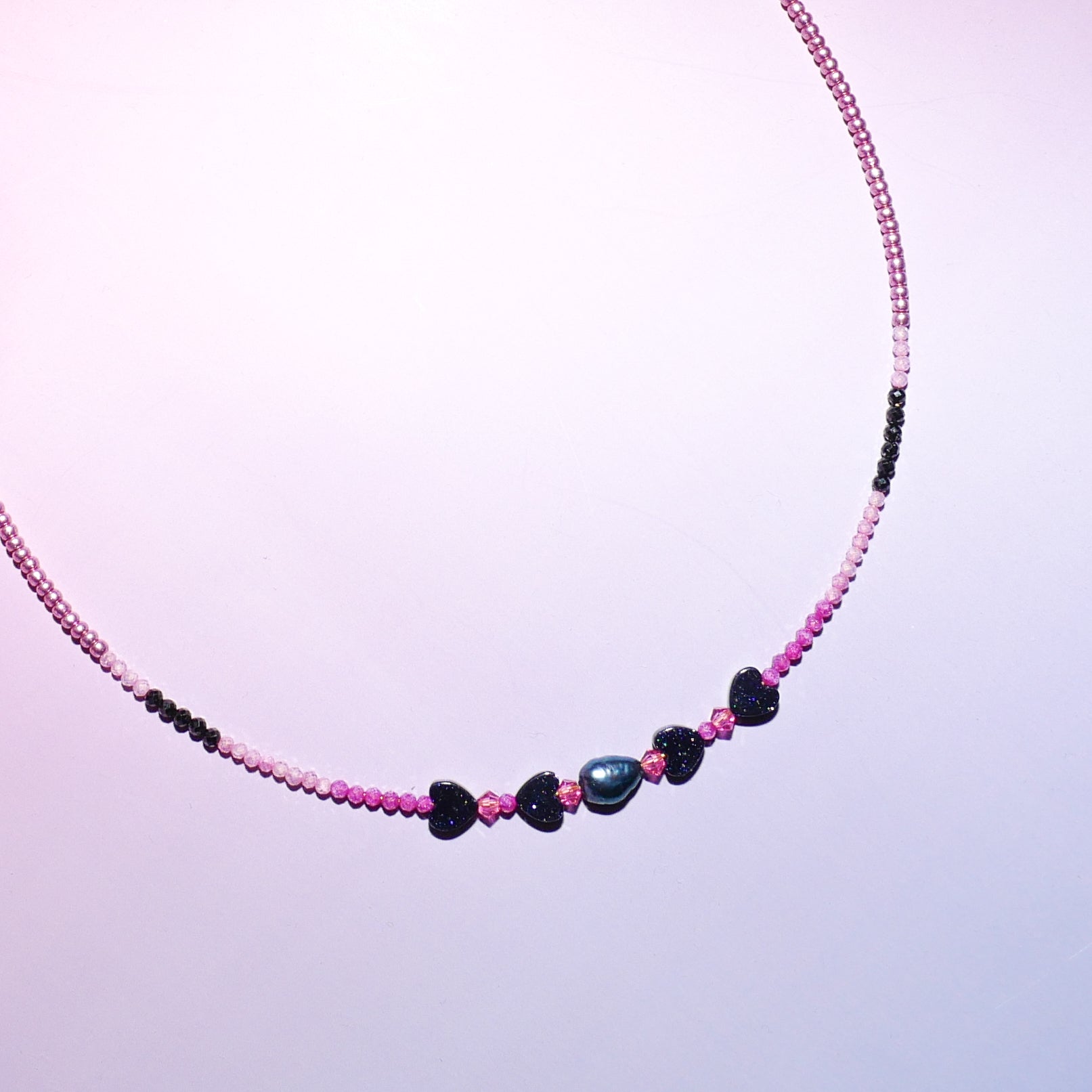 Lune Rose Natural Stones Beaded Necklace