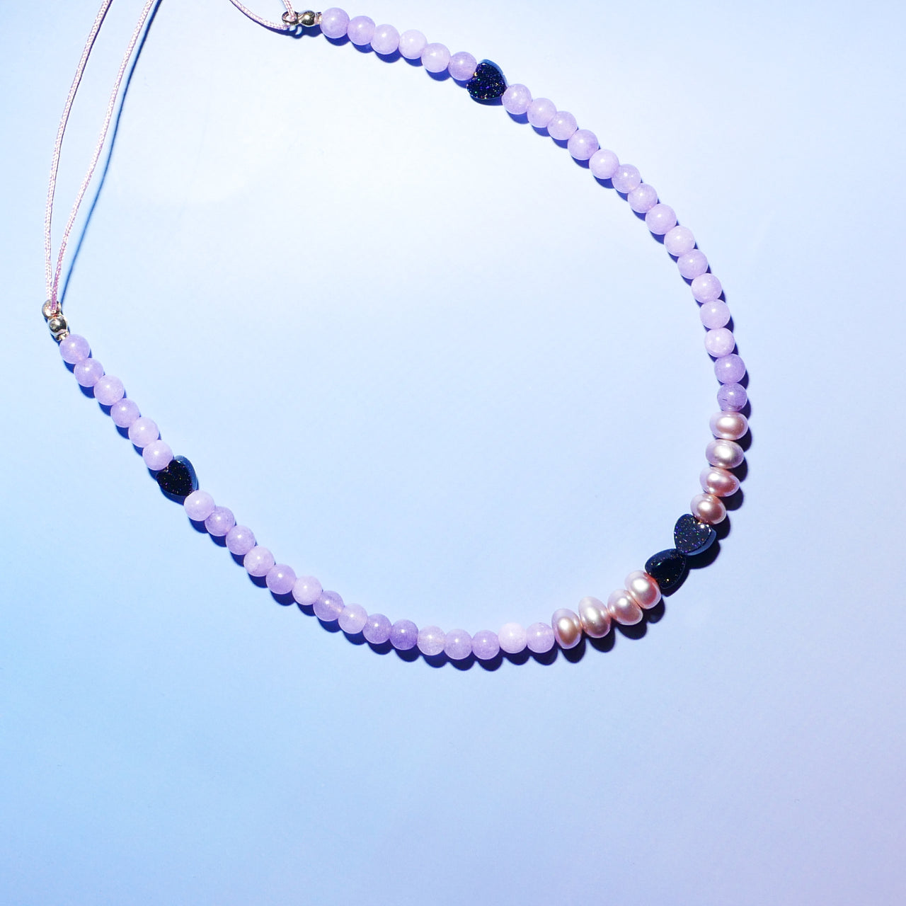 Moon-kissed Amethyst Dew Hand-Strung Beaded Necklace