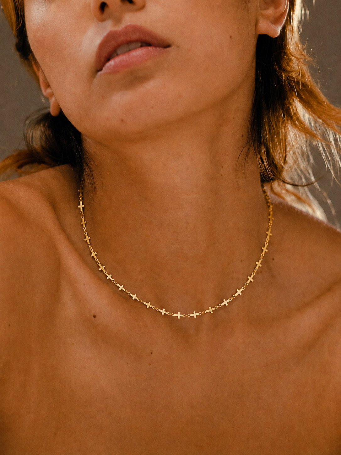 The Tessa Cross Necklace - 18K Gold Plated